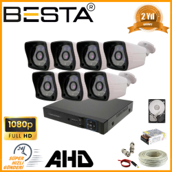 Besta 2MP 1080P 7 Dış Mekan Kameralı AHD Güvenlik Seti KD-2127