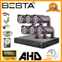 Besta 2 MP 1080P 6 Kameralı Harddisk Dahil AHD Güvenlik Seti KD-3036