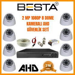 Besta 2Mp Ahd 1080P Gece Görüşlü 8 Kameralı Dome Güvenlik Sistemi KD-1320
