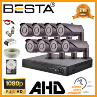 Besta 2 MP 1080P 8 Kameralı Harddisk Dahil AHD Güvenlik Seti KD-3038