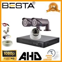 Besta 2MP 1080P 2 Dış 1 İç Mekan Kameralı AHD Güvenlik Seti KD-8803