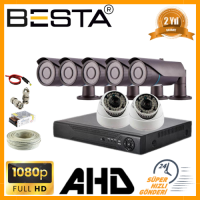 Besta 2MP 1080P 5 Dış 2 İç Mekan Kameralı AHD Güvenlik Seti KD-8807