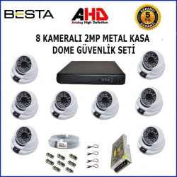 Besta 2Mp Ahd 1080P Gece Görüşlü 8 Kameralı Dome Güvenlik Sistemi KD-1123