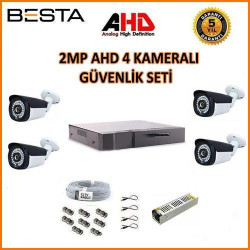 Besta BG-1624 2Mp Ahd 1080P Gece Görüşlü 4 Kameralı  Güvenlik Sistemi