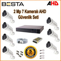 2Mp Ahd 1080P Gece Görüşlü 7 Kameralı Güvenlik Sistemi Su Geçirmez Kamera Seti