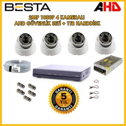 Besta BG-2815 2Mp Ahd 1080P Gece Görüşlü 4 Kameralı Dome Güvenlik Sistemi ( 1TB HDD )