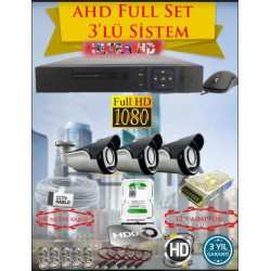 Besta KD-4153 2Mp Ahd 1080P Gece Görüşlü 3 Kameralı Güvenlik Sistemi ( 500GB HDD )