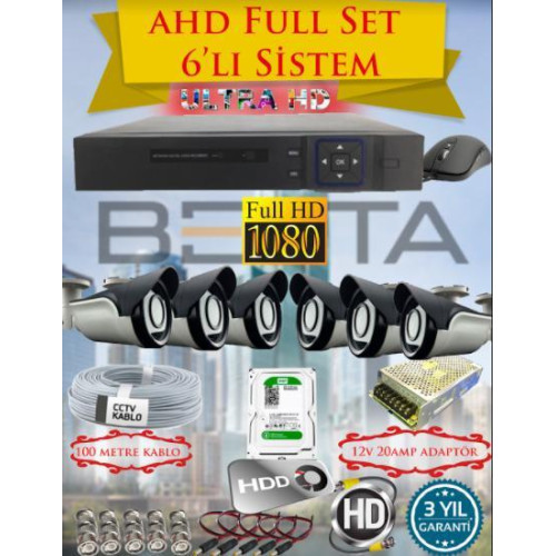 Besta KD-4156 2Mp Ahd 1080P 6 Kameralı Güvenlik Seti