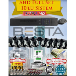 Besta KD-4160 2Mp Ahd 1080P Gece Görüşlü 10 Kameralı  Güvenlik Sistemi - 500GB HDD