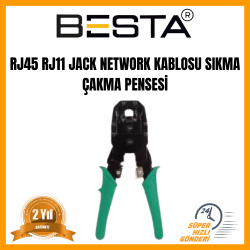 Besta RJ45 RJ11 JACK Network Kablosu Çakma-Sıkma Pensesi Kablo Soyucu Hediyeli CAT6 KD-500