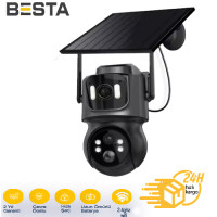 BESTA 3 MP + 3MP CİFT KAMERALI  WİFİ  SOLAR KABLOSUZ GÜVENLİK KAMERASI BS-2091