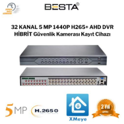 32 KANAL 5 MP 1440P H265+ AHD DVR Güvenlik Kamerası Kayıt Cihazı