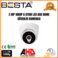 Besta 2 MP 1080P 6 ATOM LED Dome AHD Güvenlik Kamerası 50 Adet Koli KD-1226