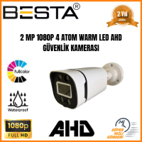 2 MP 1080P AHD 4 ATOM WARM LED SU GEÇİRMEZ DIŞ MEKAN GÜVENLİK KAMERASI KD-1204