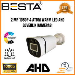 2 MP 1080P AHD 4 ATOM WARM LED SU GEÇİRMEZ DIŞ MEKAN GÜVENLİK KAMERASI KD-1204