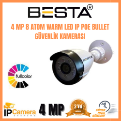 4 MP 1440P 8 ATOM WARM LED IP POE BULLET GÜENLİK KAMERASI KD-1258