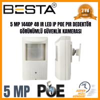 Besta 5 MP 1440P 48 IR LED IP POE PIR DEDEKTÖR GÖRÜNÜMLÜ Güvenlik Kamerası KD-82