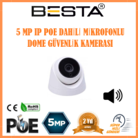 Besta 5 MP IP POE Dahili Mikrofonlu Dome Güvenlik Kamerası KD-5250