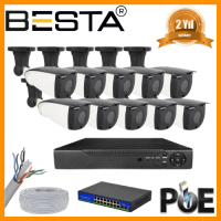 Besta 5 MP 1440P 10 DIŞ MEKAN KAMERALI IP POE Güvenlik Seti KD-2747