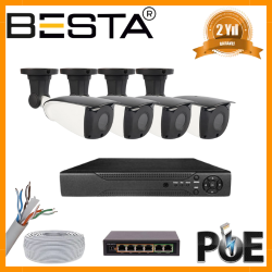 Besta 5 MP 1440P 4 DIŞ MEKAN KAMERALI IP POE Güvenlik Seti KD-2744