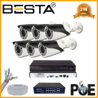 Besta 5 MP 1440P 6 Kameralı IP POE Güvenlik Seti KD-2546