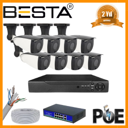 Besta 5 MP 1440P 8 DIŞ MEKAN KAMERALI IP POE Güvenlik Seti KD-2746