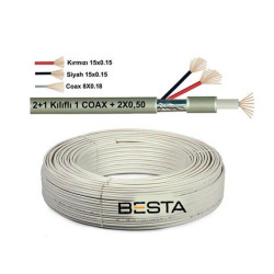 Besta BK-1388 250 Metre 2+1 0,50 CCTV Kamera Kablosu