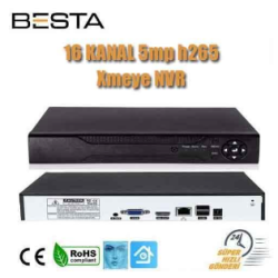 16 Kanal 5 MP H265 Xmeye Nvr Güvenlik Kamerası Kayıt Cihaz KD-3616