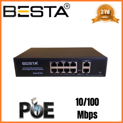 BESTA 10 PORT POE SWİTCH 10/100 Mbps 8 Port POE BST1020