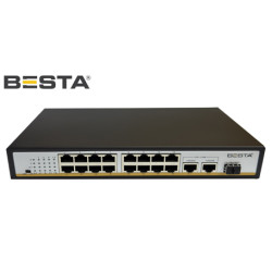 BESTA 18 PORT GİGABİT POE SWİTCH 10/100/1000 Mbps 16 Port POE BST1821G