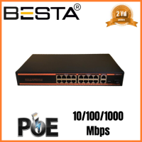 BESTA 18 PORT GİGABİT POE SWİTCH 10/100/1000 Mbps 16 Port POE BST1821G