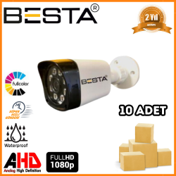 Besta 2 MP 1080P 8 ATOM WARM LED Bullet AHD Güvenlik Kamerası 10 Adet Koli KD-1015