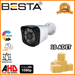 Besta 2 MP 1080P 6 ATOM WARM LED Bullet AHD Güvenlik Kamerası 10 Adet Koli KD-1016