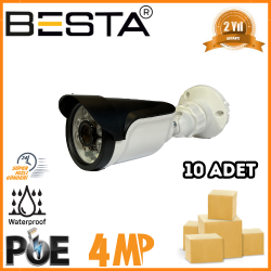 Besta 4 MP 6 ATOM LED IP POE Bullet Güvenlik Kamerası 10 Adet Koli KD-1644