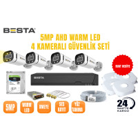 Besta 5 MP 1440P 4 Kameralı AHD Warm led Güvenlik Seti KD-2554