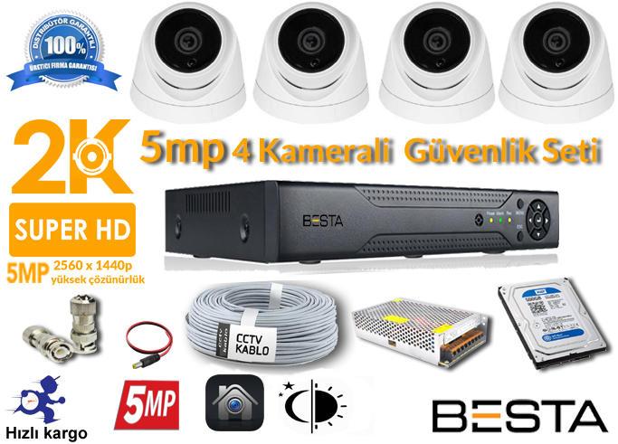 5MP 4 Kameralı AHD Güvenlik Seti KD-1823