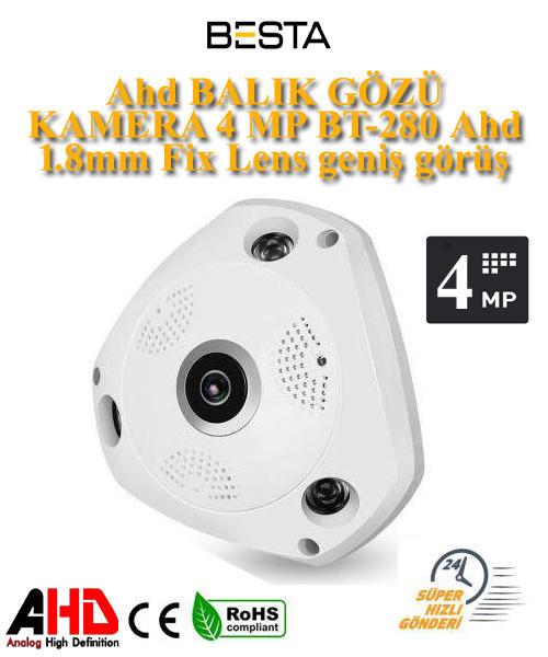 Ahd BALIK GÖZÜ KAMERA 4 MP KD-280 Ahd 1.8mm Fix Lens geniş görüş acısı