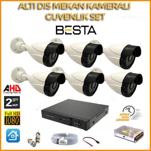 2MP 1080P 6 Dış Mekan Kameralı Ahd Güvenlik Seti KD-5242