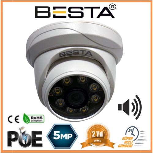 Besta Premium Seri 5 MP 1440P 24 SMD LED AHD Güvenlik Kamerası KD-2777