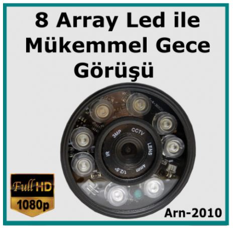 2MP 1080P ARN-2010 8 Array Led Full Hd 3.6MM Güvenlik Kamerası görünüm