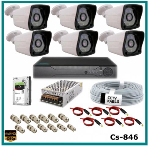10 Kameralı 2MP 1080p Ahd Güvenlik Kamerası Sistemi CS-820 görünüm