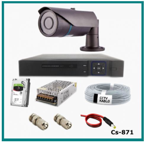 1 Kameralı 2MP 1080p Ahd Güvenlik Kamerası Sistemi CS-871