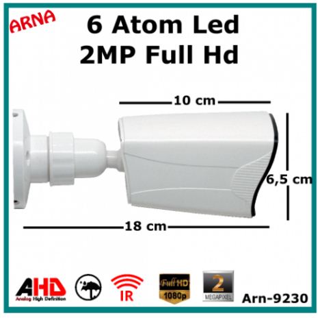 2MP 1080p ARN-9230 AHD 6 Atom Led FULL HD Güvenlik Kamerası görünüm
