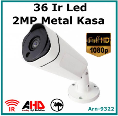2MP Full Hd 1080P 36 IR Led Metal Kasa ARN-9322 Güvenlik Kamerası