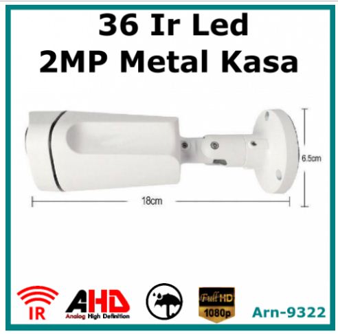 2MP Full Hd 1080P 36 IR Led Metal Kasa ARN-9322 Güvenlik Kamerası görünüm