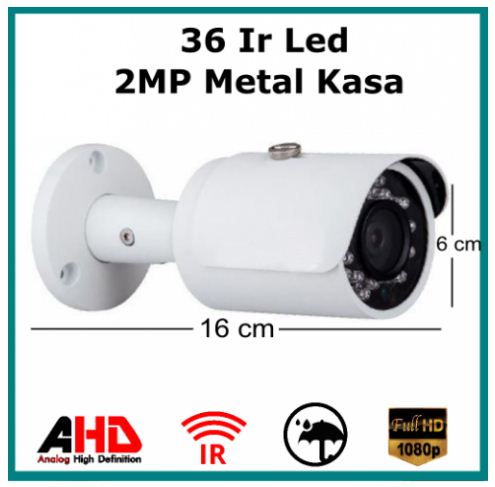2MP Full Hd 1080P 36 Led ARN-9638 Metal Kasa Güvenlik Kamerası