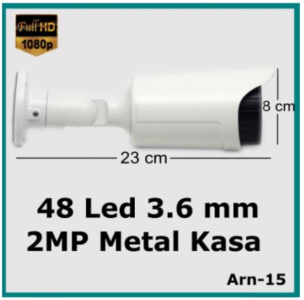2 Mp 48 Led 3.6 mm Full Hd ARN-15 Metal Kasa Güvenlik Kamerası görünüm
