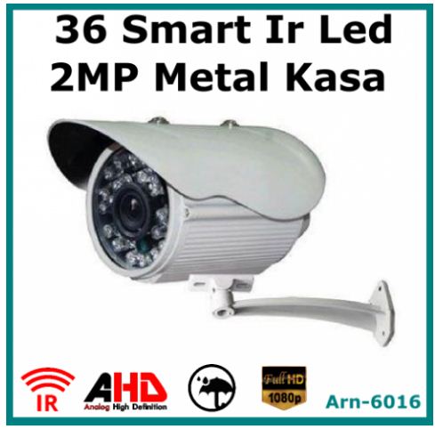 2MP AHD 1080P ARN-6016 36 Big Led Gece Görüşlü Metal Kasa Güvenlik Kamerası