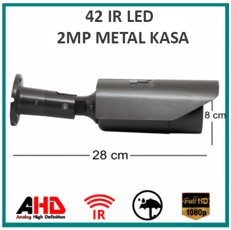 2Mp Full Hd ARN-8142 Metal Kasa 42 Led Gece Görüşlü Güvenlik Kamerası