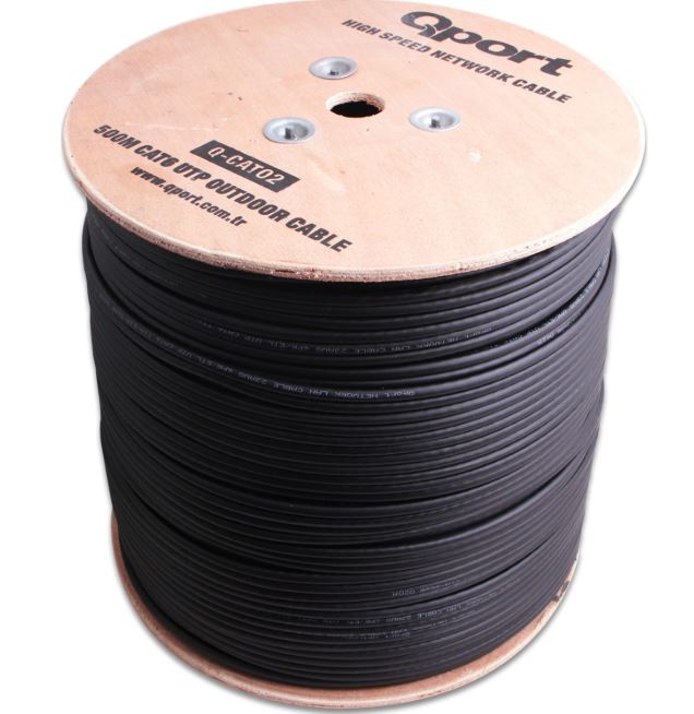 QPort Q-CATO2 500 Metre CAT6 23 Awg Outdoor Kablo